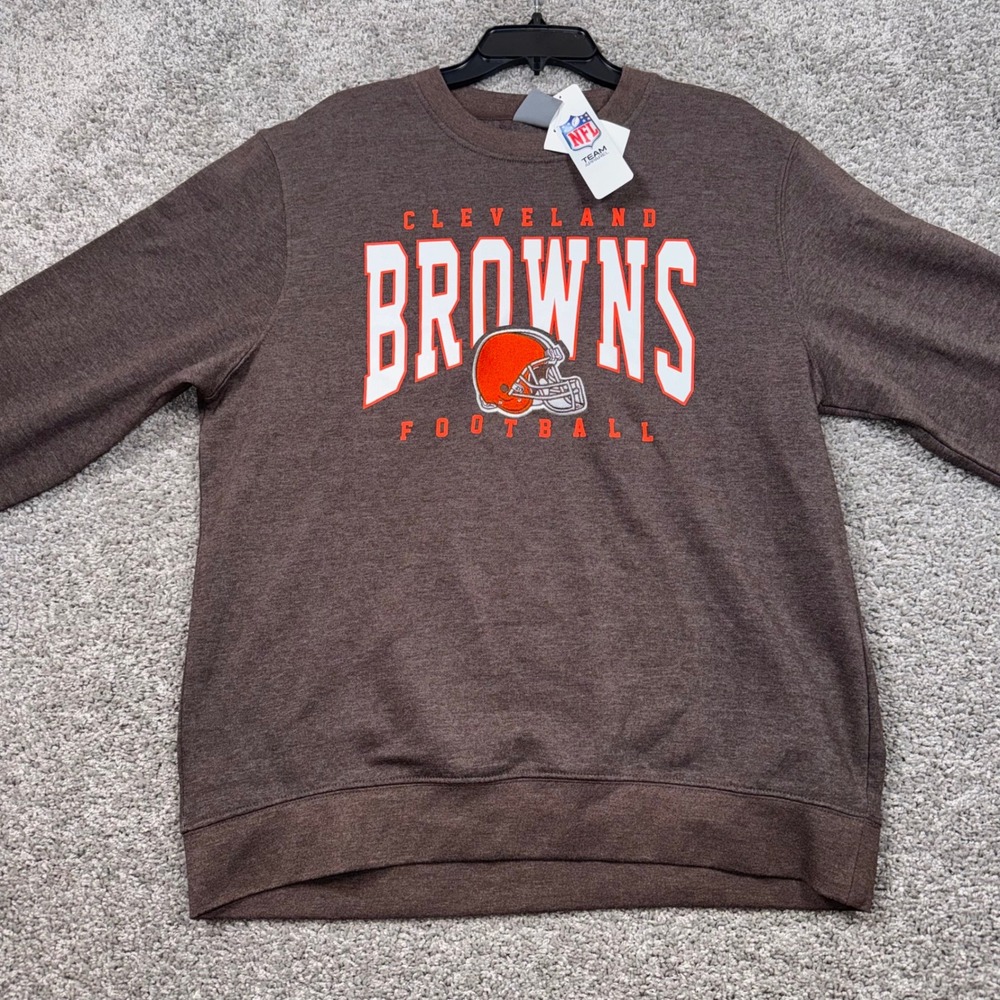 Cleveland Browns CSA False Start Crewneck Sweatshirt Mens Brown Large NEW